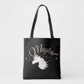 Cool Modern Black Magical Unicorn Tote Bag (Voorkant)