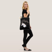 Cool Modern Black Magical Unicorn Tote Bag (Op model)