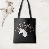 Cool Modern Black Magical Unicorn Tote Bag