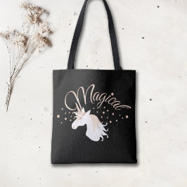 Cool Modern Black Magical Unicorn Tote Bag