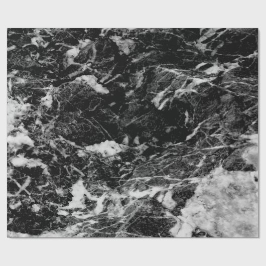 Cool Modern Black Marble Stone Texture Cadeaupapier (Vlak)