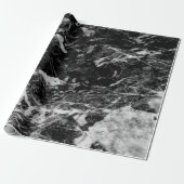 Cool Modern Black Marble Stone Texture Cadeaupapier (Uitgerold)