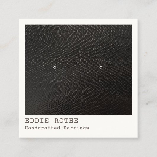 Cool Modern Black White Stud Earning Display Vierkante Visitekaartje (Voorkant)