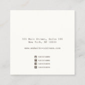 Cool Modern Black White Stud Earning Display Vierkante Visitekaartje (Achterkant)