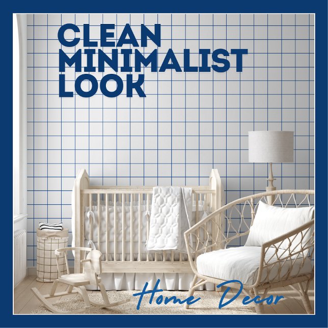 Cool Modern Blauw Plaid Minimalistisch Eenvoudig Behang (Creator heeft geüpload)