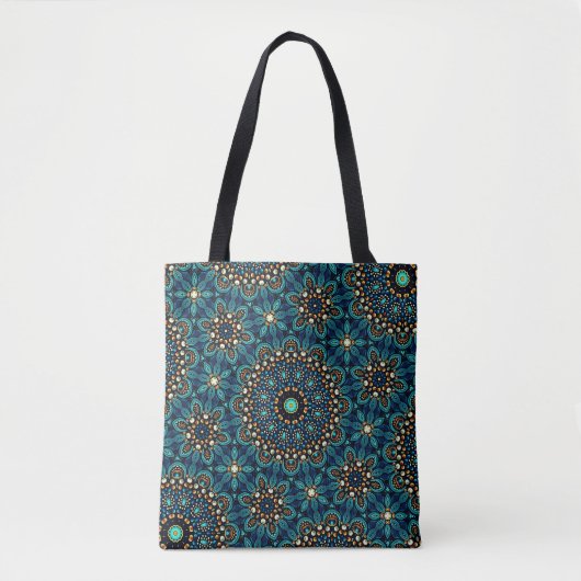 Cool Modern Blauwgroen Abstract Dot Art Pattern Tote Bag (Voorkant)