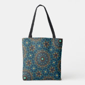 Cool Modern Blauwgroen Abstract Dot Art Pattern Tote Bag (Achterkant)