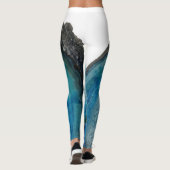 Cool Modern Blue Agate Gemstone Rock met Monogram Leggings (Achterkant)