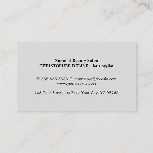 Cool Modern Blue Black Scissor Haarstylist Visitekaartje (Achterkant)