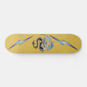 Cool Modern Blue Dragon Lightning Bolts Persoonlijk Skateboard (Horizontaal)