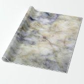 Cool Modern Blue Marble Stone Texture Cadeaupapier (Uitgerold)