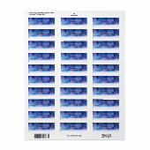 Cool Modern Blue Minimal Sterrennacht Waterverf Etiket (Full Sheet)