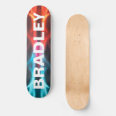 Cool Modern Blue Red Fire Trendy Persoonlijk Skateboard (Voorkant)