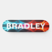 Cool Modern Blue Red Fire Trendy Persoonlijk Skateboard (Horizontaal)