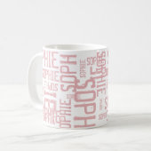 Cool & Modern Blush Pink Typografie Koffiemok (Voorkant links)