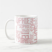 Cool & Modern Blush Pink Typografie Koffiemok (Links)