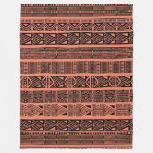 Cool Modern Boho Black en roze patroonstrips Fleece Deken (Voorkant)