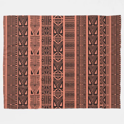 Cool Modern Boho Black en roze patroonstrips Fleece Deken (Voorkant (Horizontaal))