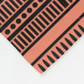 Cool Modern Boho Black en roze patroonstrips Fleece Deken (Hoek)