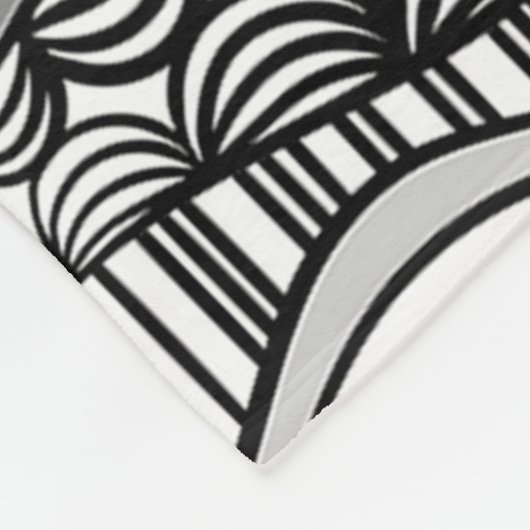 Cool Modern Boho Black en White Pattern Doodles Fleece Deken (Hoek)