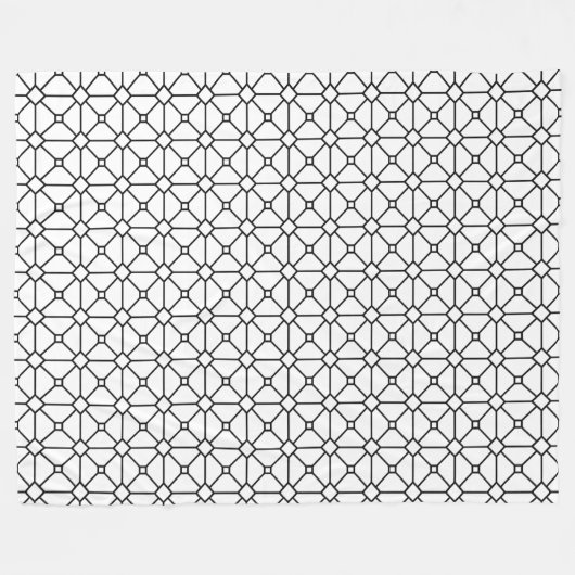 Cool Modern Boho Black en White Pattern Rhombus Fleece Deken (Voorkant (Horizontaal))
