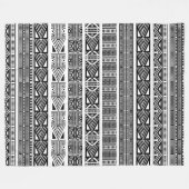 Cool Modern Boho Black en White Pattern Strips Fleece Deken (Voorkant (Horizontaal))