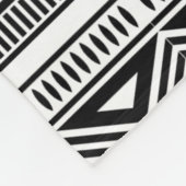 Cool Modern Boho Black en White Pattern Strips Fleece Deken (Hoek)