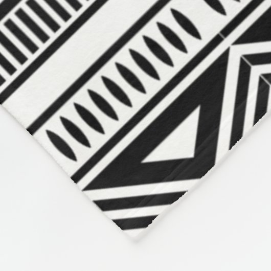 Cool Modern Boho Black en White Pattern Strips Fleece Deken (Hoek)