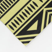Cool Modern Boho Black en Yellow Pattern Strips Fleece Deken (Hoek)