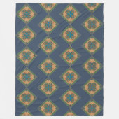 Cool Modern Boho Blue en Green Pattern Rhombus Fleece Deken (Voorkant)