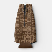 Cool & modern bruin genoemd typografie fles koeler (Achterkant)