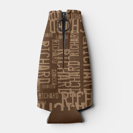 Cool & modern bruin genoemd typografie fles koeler (Achterkant)