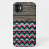 Cool Modern Chevron Pattern op hout Case-Mate iPhone Case (Achterkant)