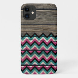 Cool Modern Chevron Pattern op hout Case-Mate iPhone Case