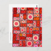 Cool Modern Circle Oranje Rode Mozaïektegel Briefkaart (Voorkant / Achterkant)