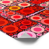 Cool Modern Circle Oranje Rode Mozaïektegel Poster (Hoek)