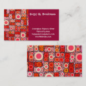Cool Modern Circle Oranje Rode Mozaïektegel Visitekaartje (Voorkant / Achterkant)