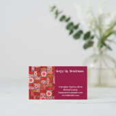 Cool Modern Circle Oranje Rode Mozaïektegel Visitekaartje (Staand voorkant)