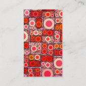 Cool Modern Circle Oranje Rode Mozaïektegel Visitekaartje (Achterkant)