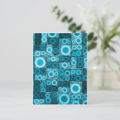 Cool Modern Circles Blue Blauwgroen Mosaic Tile Pa Briefkaart (Staand voorkant)