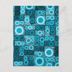 Cool Modern Circles Blue Blauwgroen Mosaic Tile Pa Briefkaart