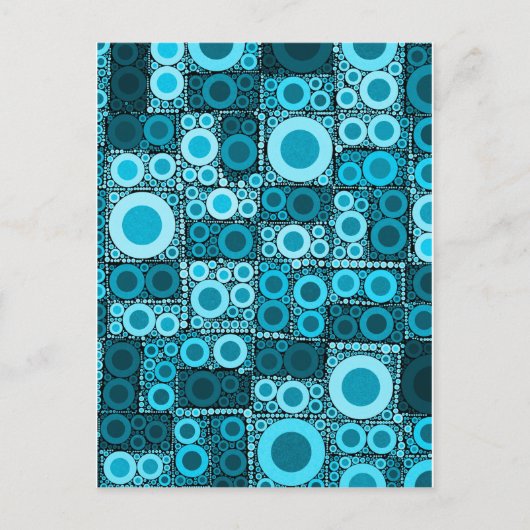 Cool Modern Circles Blue Blauwgroen Mosaic Tile Pa Briefkaart (Voorkant)