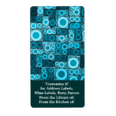 Cool Modern Circles Blue Blauwgroen Mosaic Tile Pa Etiket (Voorkant)