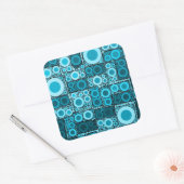 Cool Modern Circles Blue Blauwgroen Mosaic Tile Pa Vierkante Sticker (Envelop)