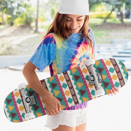 Cool Modern Colorful Tribal Patroon Persoonlijk Skateboard