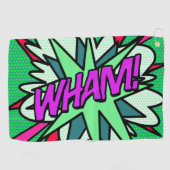 Cool Modern Comic Book WHAM Superhero Golfhanddoek (Horizontaal)