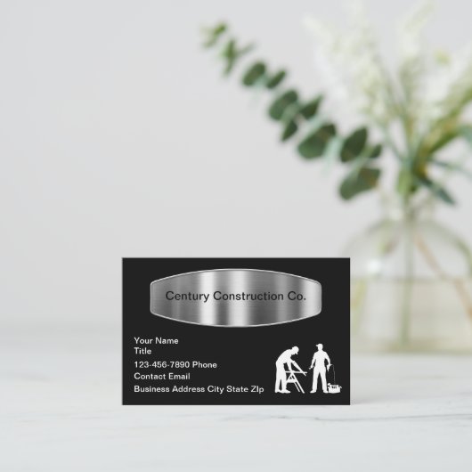 Cool Modern Construction Services  Afsprakenkaartje (Staand voorkant)