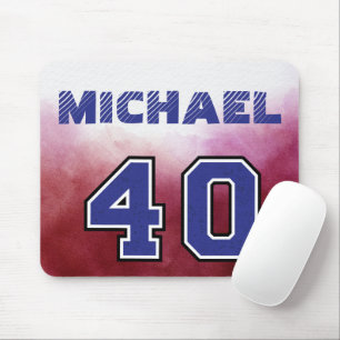 Cool modern Custom sport speler Rood en blauw Muismat