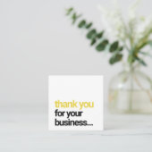 Cool Modern Dank u Customer Appreciation Insert Vierkante Visitekaartje (Staand voorkant)
