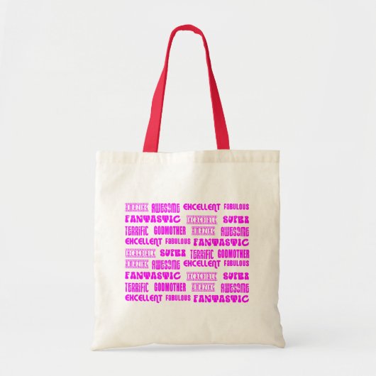 Cool Modern Design for Godmothers Positive Words Tote Bag (Voorkant)